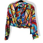 Live 4 Truth  Shirt medium bohemian abstract art cropped tie button down shirt Photo 0