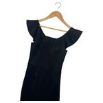 Yumi Kim Dress Womens Extra Small Black Wide Scoop Neck Sheath Midi Elegant LBD Photo 7