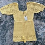 NWT SPELL crochet knit yellow dress Yellow Size M Photo 4