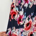 Kate Spade  Blue Red Watercolor Floral Silk Sleeveless V-neck Relaxed Fit Top 4 Photo 8