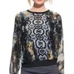 CAbi  Sheer Chiffon Python Snakeskin Top Long Sleeve Mobwife Y2K Goth Boss Babe Photo 1