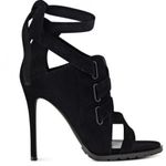 Nine West INESELLA Black Peep Toe Tie Up Pumps Size 6M Photo 0