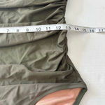 J.Crew Sleek ruched one-shoulder one-piece swimsuit cool cypress green
Size 8 Photo 11