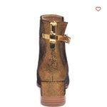 RJS Peep Open Toe Sandals Boot Cut Out Ankle Bootie Gold Sequins 10.5 EUC Photo 4