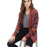 Forever 21  Orange Purple Knit Knitted Sweater Cardigan — Women's Size Small Photo 2