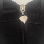 Mango NWT  Black Seamless Textured Heart Charm Zip Front Sleeveless Mini Dress Photo 8