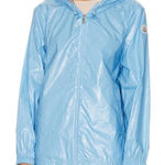 Moncler  Wuisse Rain Jacket Hooded‎ Coated Cotton Blend XXL Light Baby Blue Photo 0