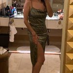 Green Animal Print Slip dress Size M Photo 0