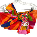 Farm Rio  Anthropologie Bandeau Multicolor Geometric Top Crop New Medium Photo 0