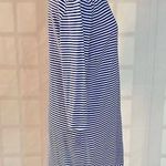 Sailor sailor tiny blue and white stripe boat neck 3/4 sleeve jersey dress Size L Photo 3