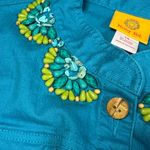 Ruby Rd Jacket Womens 14 Teal Blue Green Beaded Button Front Southwestern Coat Photo 11