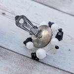 Vintage Clip On Earrings Large Black & White Cluster Stamped Germany 1 & 3/8" Photo 6