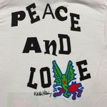 Urban Outfitters Keith Haring Peace and Love White Graphic T-Shirt Size Medium Photo 2