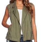 Michael Stars Linen Women's Sleeveless Moto Vest in Green Size XS Photo 0