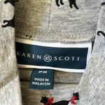 Karen Scott  Cat-Print Cotton-Blend Mockneck Top long sleeve Gray size Pet Medium Photo 2
