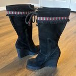 Diane Von Furstenberg  Jimson Tall 4" Wedge Boots Suede Boho Tribal Fringe Sz 7 M Photo 10