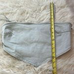 ZARA  Denim Triangle Crop Top Light Wash Photo 9