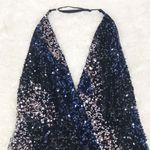 Free People āGlitter & Gold Sequin Velvet Midi Dress Blue Black Size Mediumā New Photo 5