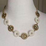 Ann Taylor New Floral Disc Gold Tone Chain 16”Fine Fashion Necklace Photo 0