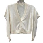 Ulla Johnson  Merino Wool V Neck‎ Cardigan Puff Sleeve Cream Sweater Size Small Photo 0