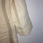 August Silk  Cream Linen V-Neck Blouse Medium Photo 2