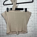 Anthropologie Dolan Grecian Knotted One Shoulder Ribbed Beige Top Women's Size L Tan Size L Photo 4