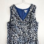 Jessica London Plus Size 24 Dress Maxi Floor Length Blue Leopard Print Lined 561 Photo 1