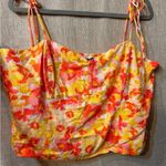 Old Navy  | Fitted Linen-Blend Tie-Shoulder Cropped Cami Top Size Large- smocked Photo 3