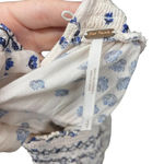 Free People Flowers in Your Hair Floral Smocked Top White Blue Size Small Photo 8