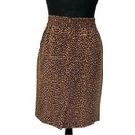 Allison Taylor  Print Mini Leopard Print Silk Skirt(Size Large) Photo 1