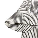 CAbi Striped Blazer White Black Stripes Bell Sleeves One Button Size 4 READ Photo 2