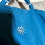 Athleta Tank Top Built in Bra V-Back Thick Hem Banded Blue XS Photo 1