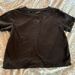 Athleta  Crop Tee Top Womens Small Black Lightweight Short Sleeve Photo 0