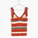 Madewell Striped Grandfield Tie-Strap Sweater Tank Top Sweet Dahlia Size Small Photo 4