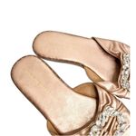 Adrienne Vittadini Adrianne Vittadini Sandals Size 6.5 Rose Gold Leather Open Toe Embellished Photo 7