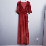 Baltic Born Meghan Terracotta Velvet Wrap Maxi Dress Photo 2