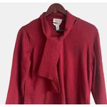 Talbots Talbot Knit Sweater Women Medium Red V-Neck Long Sleeve Neck Tie Wool Pull On Photo 7