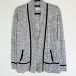 Lou & grey Open Front Cardigan Gray Black Stripe Photo 0