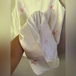 Real Comfort Linen White w/Pink Embroidered Palm Trees SL Lined Dress Size 12 Photo 5