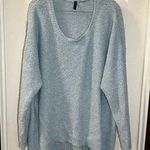 Falls Creek  Light Blue Fuzzy Knit Scoop Neck Sweater size 3X Photo 0