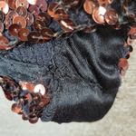 Jenni & Lizzi Sequin Jacket Bronze Metallic Open Front Hand Sewn Theatre Holiday Brown Size M Photo 11