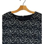 Alfani Dress Womens 18 Black White Embroidered Short Sleeve Fit And‎ Flare Mini Photo 2