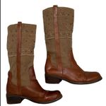 Paris Blues Pull On Leather/Canvas Studded Boots Photo 8