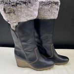 Timberland Women's Black Leather Boot with Fur/ Shoes Heel 3" Size 8.5 SKU 5738 Photo 2