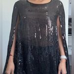 DKNY Black Sequin Women's elegant cape blazer Photo 11