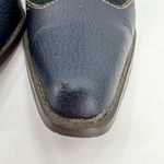 Vintage western mules clogs blue suede heeled studded 8 leather concert rodeo Photo 7