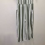 J for Justify  striped short sleeve pant jumpsuit pockets green white Photo 2