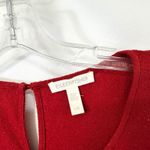 Eileen Fisher  Large Dress Silk Noil Red Short Sleeve Shift Pockets Granola 1804 Photo 7