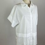 Alice + Olivia  White Boxy Short Sleeve Button Down Photo 3