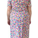 Vintage 80s Multicolor Polka Dot Midi Dress White Size XL Photo 3
